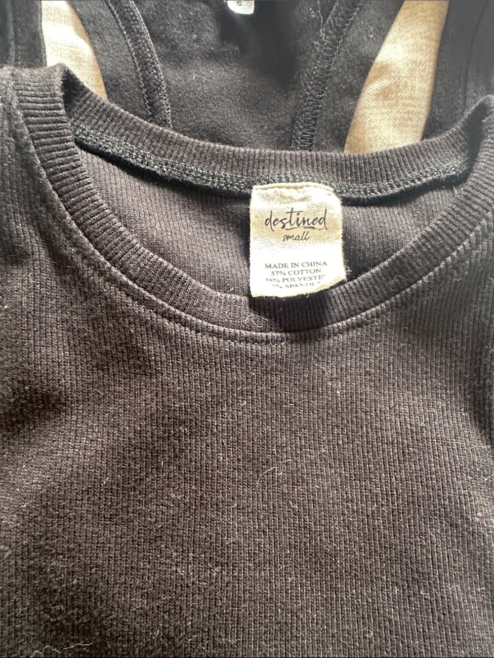 Black Ribbed Racerback Crop Tank Top - Picture 4 of 4